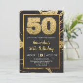 Golden Marble 50th Birthday Invitation (Debout devant)