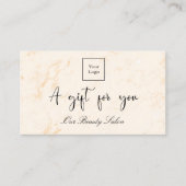 Golden marble logo qr code gift certificaat (Voorkant)