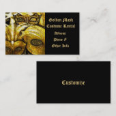 Golden Mardi Gras Masques Carte de visite (Devant / Derrière)