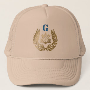 Golden masonry-symbool trucker pet
