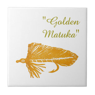 Golden Matuka gestroomlijnt forel vliegende tegel. Tegeltje