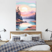 Golden Meadow Reflections Canvas Afdruk (Insitu (Slaapkamer))