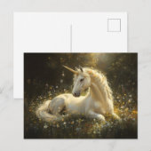 Golden Meadow Unicorn Briefkaart (Voorkant / Achterkant)