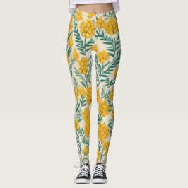 Golden Meadow: vrolijke Tansy Blooms Leggings