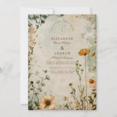 Golden Meadow Wildflower Wedding Kaart (Voorkant)
