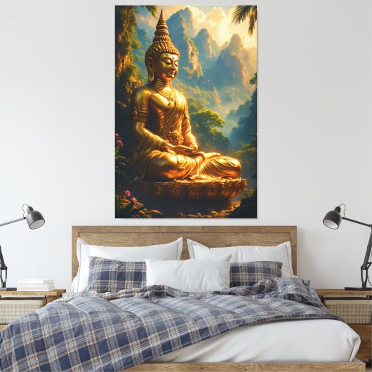 Golden Meditation in the Thai Peaks Canvas Afdruk (Insitu (Slaapkamer))