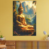 Golden Meditation in the Thai Peaks Canvas Afdruk (Insitu (Woonkamer))