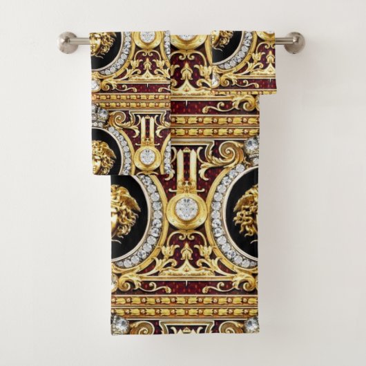 Golden Medusa Pareltjes Guest Towel Set Bad Handdoek (Insitu)