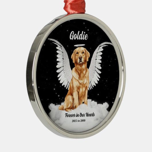 Golden Memories Gaurdian Angel Dog Metalen Ornament (Rechts)