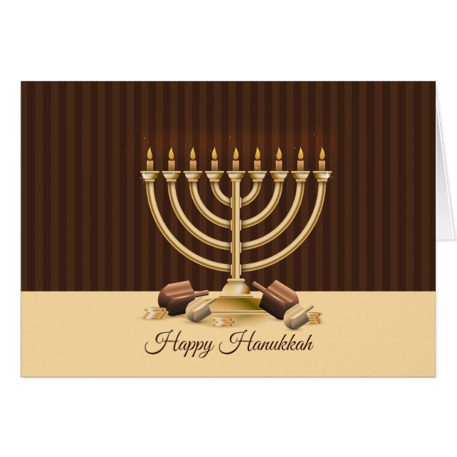 Golden Menorah Hanukkah (Voorkant Horizontaal)