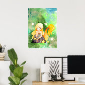 Golden Mermaid Poster (Thuiskantoor)
