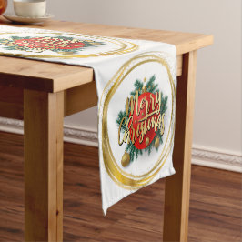 Golden Merry Christmas Table Runner Medium Tafelloper