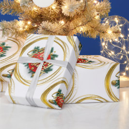 Golden Merry Christmas Wrapping Paper Cadeaupapier