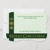 Golden Merry Fancy Cut Family Foto Feestdagenkaart (Achterkant)