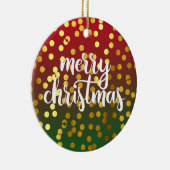 Golden Merry Kerstpoka Dots Ornament (Rechts)