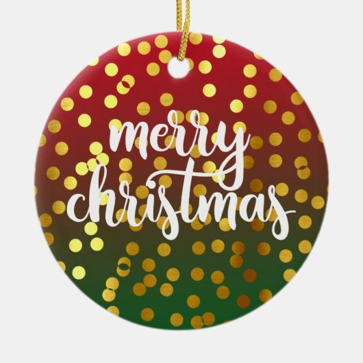 Golden Merry Kerstpoka Dots Ornament (Voorkant)