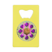 Golden metalen hartstandaard kredietkaart flessenopener (Voorkant)