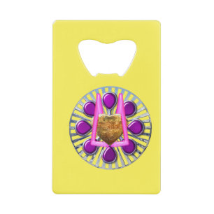 Golden metalen hartstandaard kredietkaart flessenopener