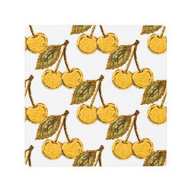 Golden Metallic Cherries Pattern