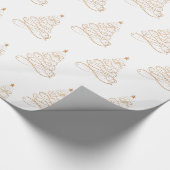 Golden Metallic Filigree kerstboompatroon Cadeaupapier (Hoek)