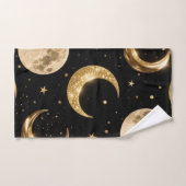 Golden Metallic Moons Patroon, Luxe Celestial Bad Handdoek (Handdoek)