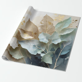 Golden Mist Leaves Cadeaupapier
