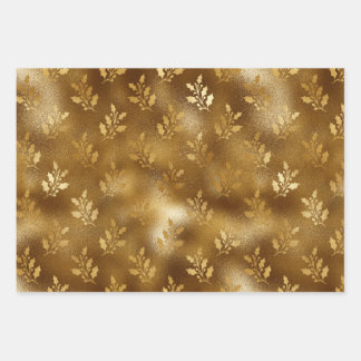 Golden Mistletoe-kerstcadeaupapier Inpakpapier Vel