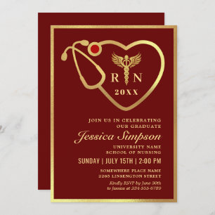 Golden Modern Nursing School Graduparty Kaart