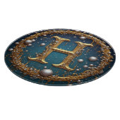 Golden Monogram Initial Letter H Snijplank (Hoek)