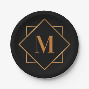 Golden Monogram Papieren Bordje