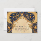 Golden Moonlit Baroque Wedding Bedankkaart (Voorkant)
