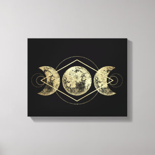 Golden Moons Sacred Geometry Canvas Afdruk