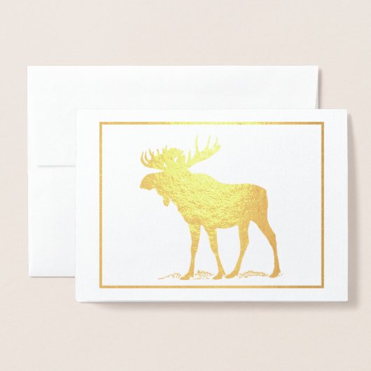 Golden Moose Holiday Wilderness Quote Folie Kaarten (Voorkant met envelop)