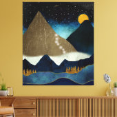 Golden Mountain Canvas Afdruk (Insitu (Woonkamer))