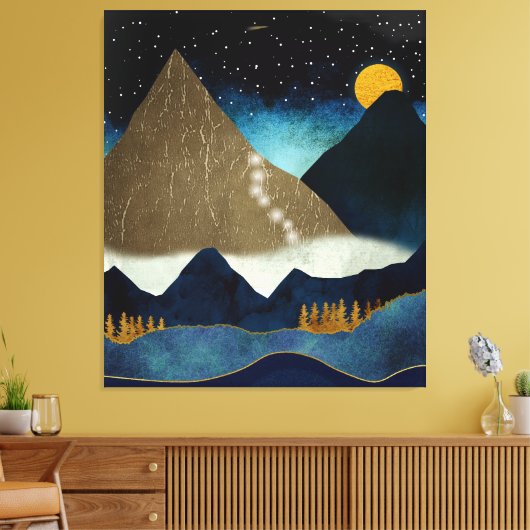 Golden Mountain Canvas Afdruk (Insitu (Woonkamer))