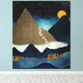 Golden Mountain Canvas Afdruk (Insitu (Houten vloer))