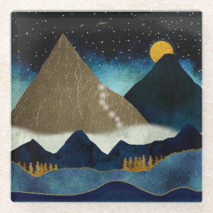 Golden Mountain Glazen Onderzetter