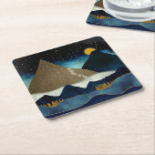 Golden Mountain Vierkante Kartonnen Onderzetter (Schuin)