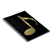 Golden Music Note Carnet Spiral (Côté Droit)