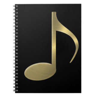 Golden Music Note Carnet Spiral