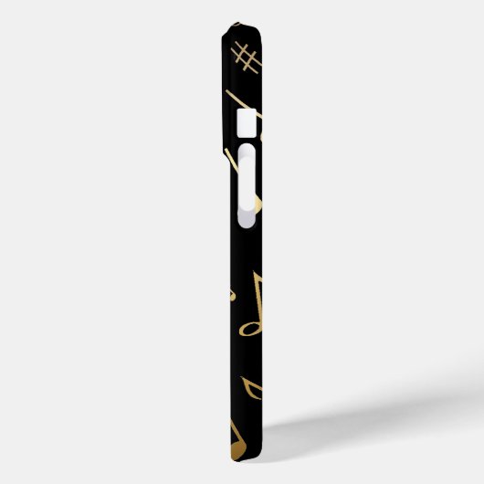 Golden musical notes op zwarte achtergrond Case-Mate iPhone case (Achterkant / Links)