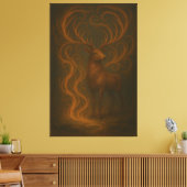 Golden Mystic Deer – Fine Art Collection Canvas Afdruk (Insitu (Woonkamer))