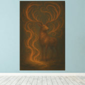 Golden Mystic Deer – Fine Art Collection Canvas Afdruk (Insitu (Houten vloer))
