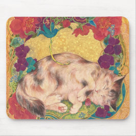  Golden Nap: Feline Serenity in Bloom Muismat