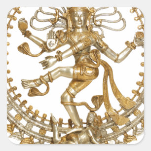 GOLDEN NATRAJ VIERKANTE STICKER