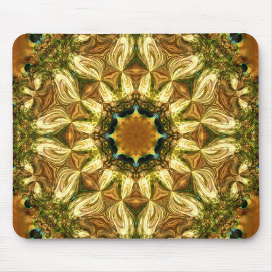 Golden Natuur Mandala Mousepad Muismat (Voorkant)