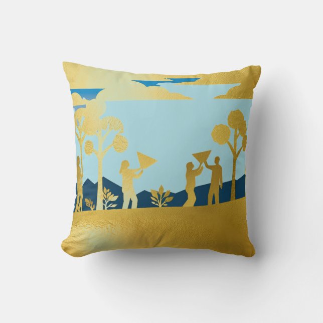 Golden Natuur Scene Decoratief Kussen (Voorkant)