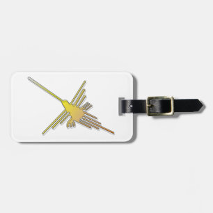 Golden Nazca Lines Hummingbird Bagagelabel