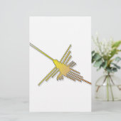 Golden Nazca Lines Hummingbird Briefpapier (Staand voorkant)