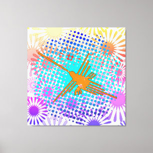 Golden Nazca Lines Hummingbird Canvas Afdruk